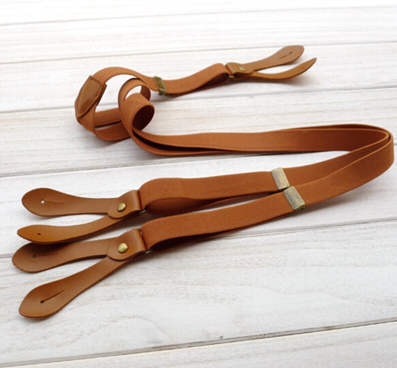 Canvas Leather Suspenders 2.0cm width Retro Wedding Suspender Etsy
