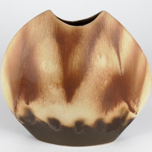 Vase vintage Carstens en céramique, gouttes brunes, poterie ouest-allemande, années 70