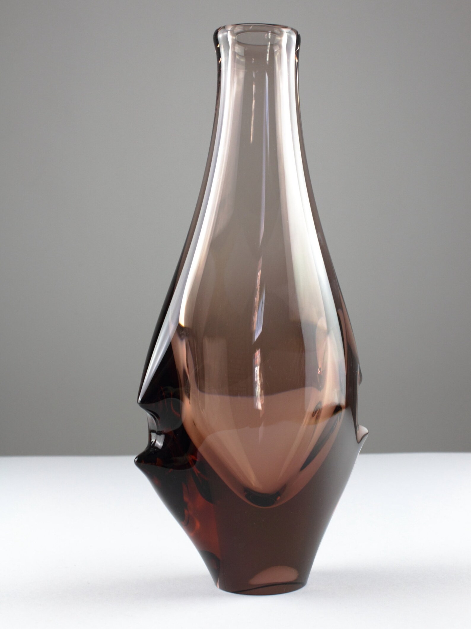 large brown glass vase