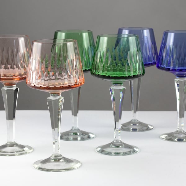 German Crystal Colored Wine Glasses Etsy