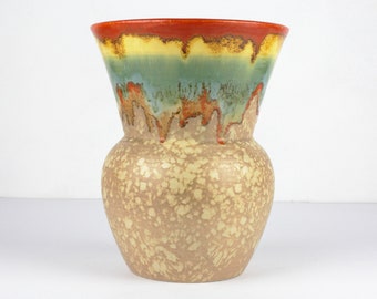 Keramische Werke Colditz, vintage ceramic vase, uran glaze, German Pottery, 30s-50s, early mid century