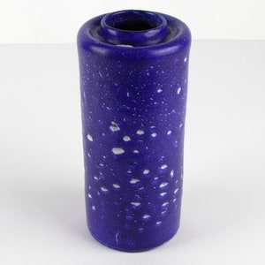 Albert Kiessling vintage studio ceramic vase, blue fat lava - East German Pottery, Mid Century, 60s studio pottery
