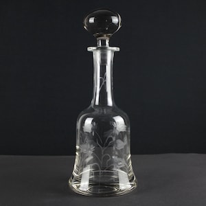 Hand cut crystal glass carafe for whisky or wine glass carafe, Bar Cart Essentials, west Germany, Mid Century