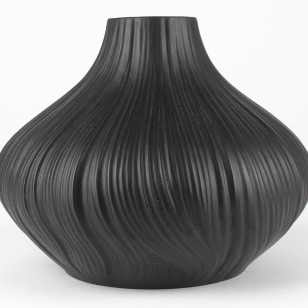 Rosenthal black bisque porcelain vase by M. Freyer- Mid Century, West Germany, 60s 70s vintage porcelain noire