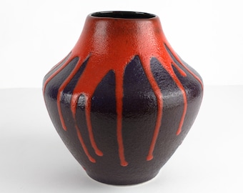 Scheurich ceramic vase, purple red ceramic, West German Pottery, mid century 70s - vintage ceramic vase