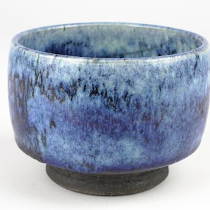 Signed Studio ceramic bowl, ceramic Kumme, West German pottery, mid century blue studio ceramic vase, mcm blue studio pottery