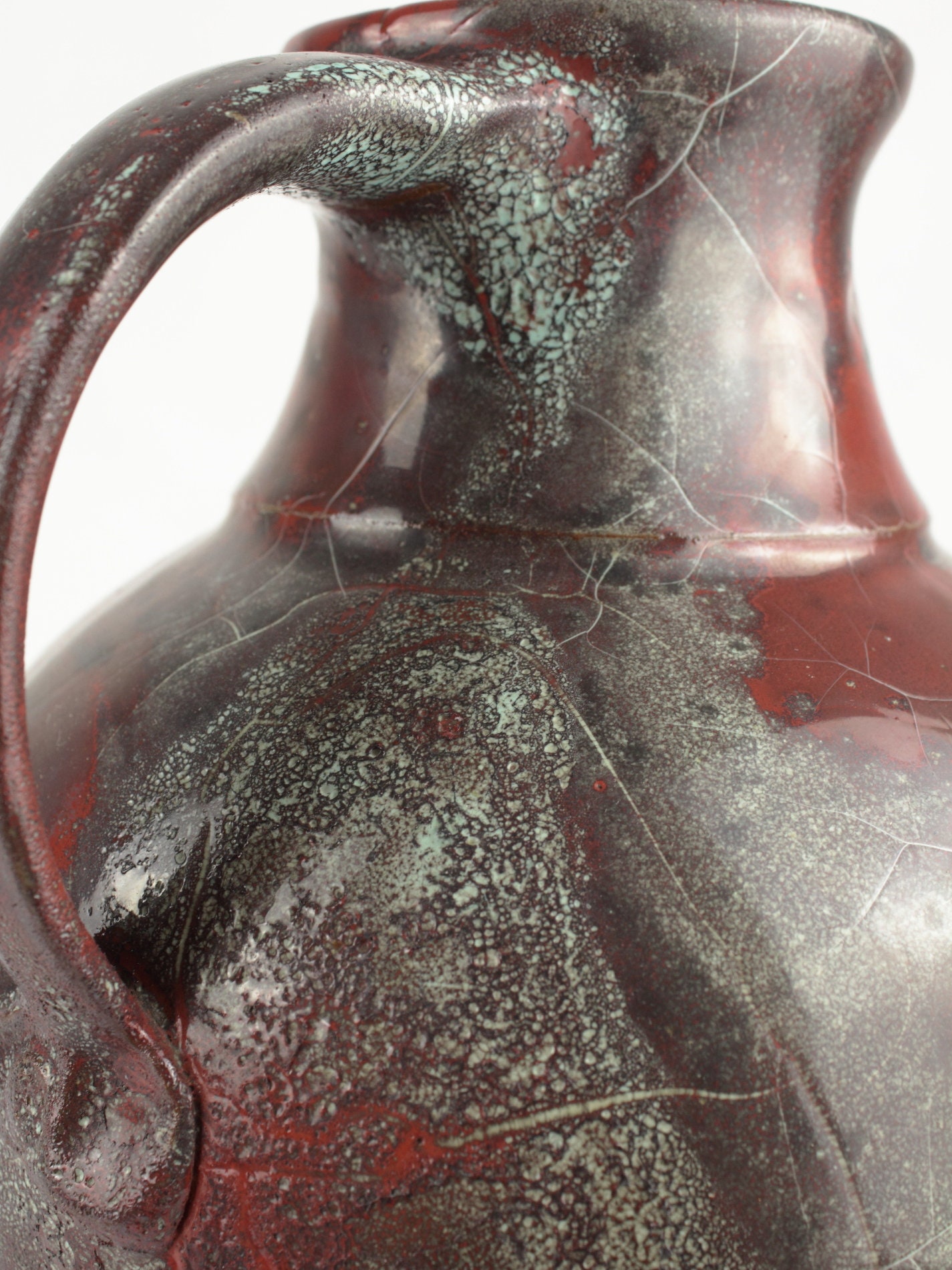 Uwe Schellbach tall studio ceramic vase dark red black Etsy