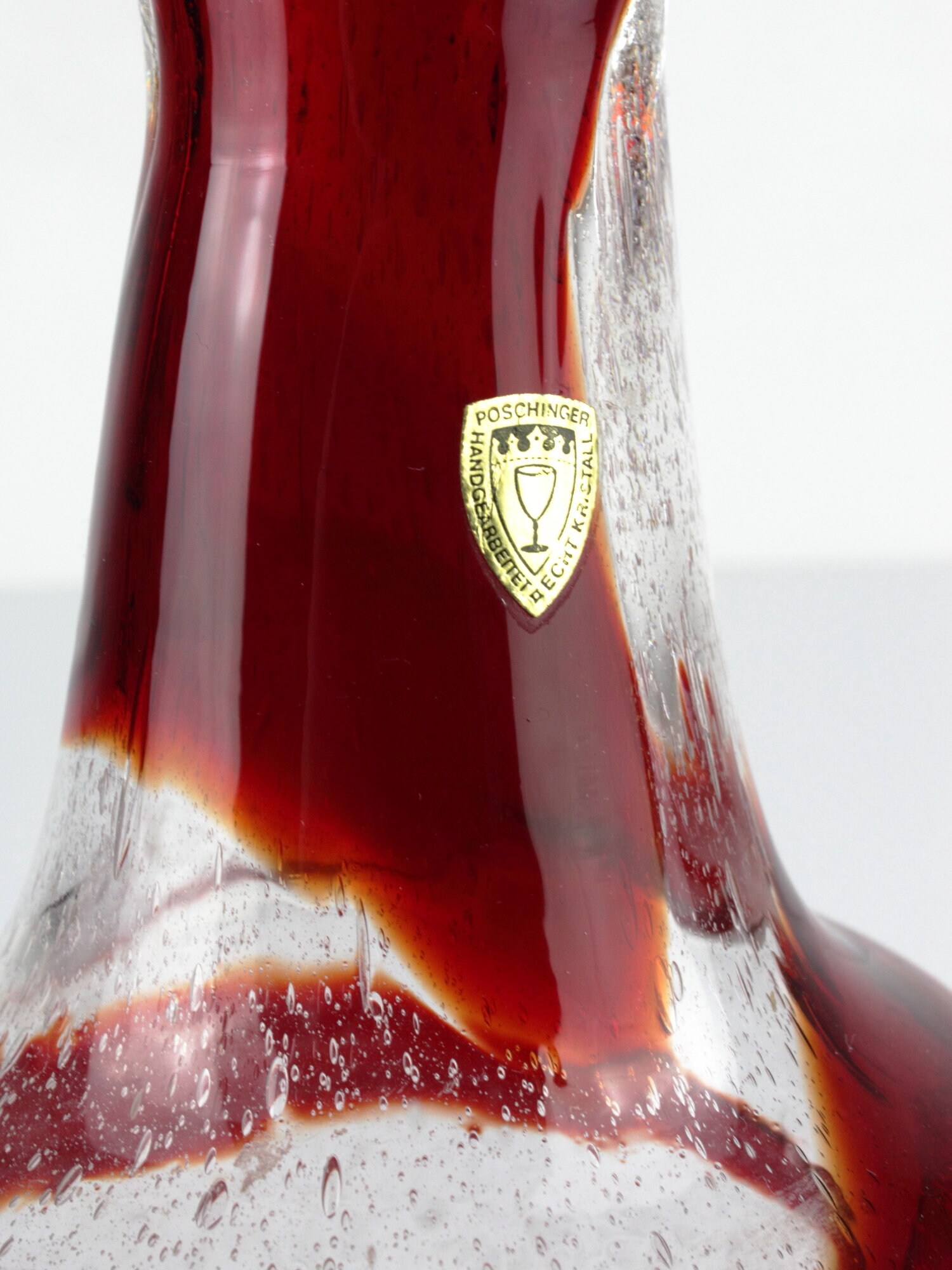 花瓶 レア ヴィンテージ　クリスタル・ポッシンガー作 ポッシンガー ガラス細工によるヴィンテージ クリスタル ガラス