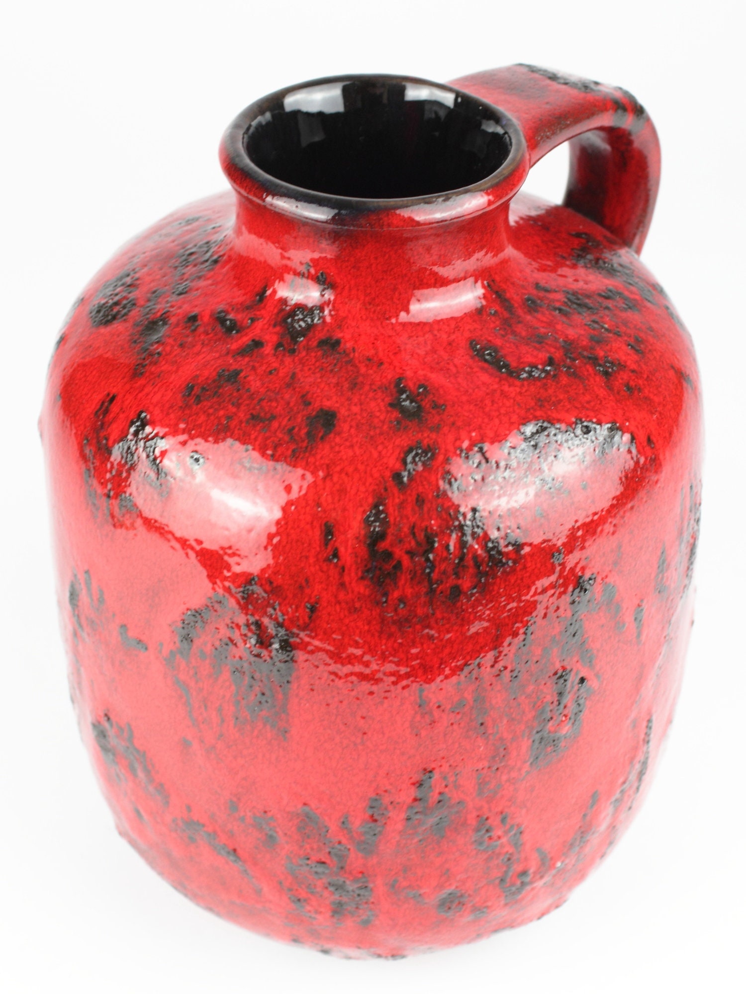 Gräflich Ortenburg Red Fat Lava Ceramic Vase, Mid Century - 70s