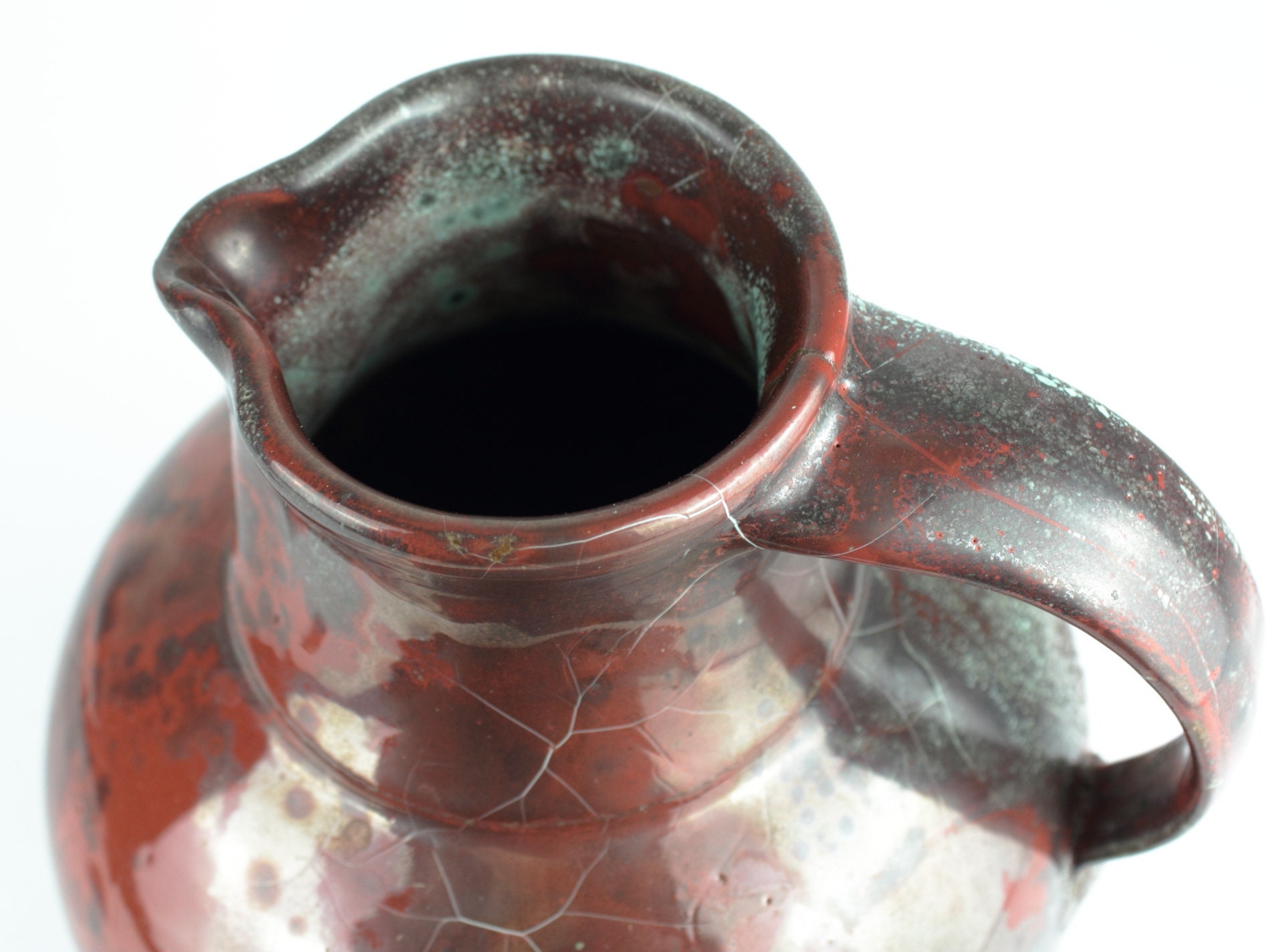 Uwe Schellbach tall studio ceramic vase dark red black Etsy
