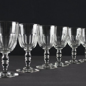 Set of six antique aperitif glasses, hand cut, liquor glasses, Germany 1880-1900