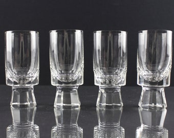 Set of four shot glasses by Friedrich, hand cut crystal glasses, liquor schnapps glasses, Mid Century, 60s 70s