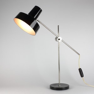 Mcm table lamp, vintage desk lamp, Bakelit shade, East Germany, mid century working space lamp