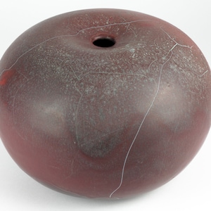Zenker Karthausen, Studio Keramik Vase, Schrumpfglasur, West German Pottery, Mid Century Modern, 70er