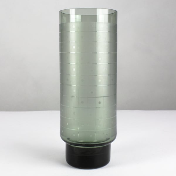 Rauchglas Vase entworfen von Manfred Schäfer 1963/64 für Lausitzer Glaswerke, West Germany, 60er Jahre Glasvase, Mid Century, Germany, 50er-60er Jahre