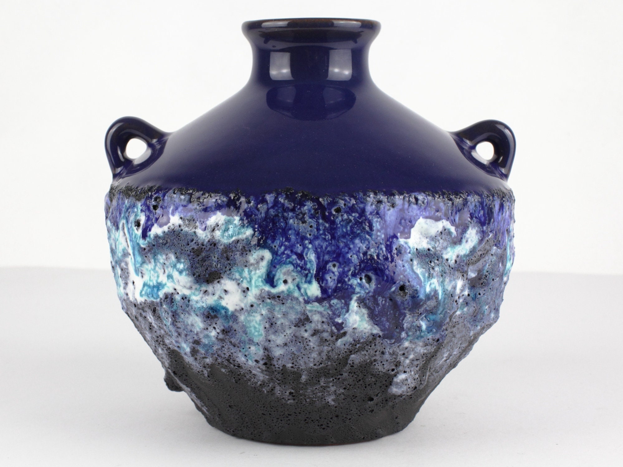Marei Blue Fat Lava Ceramic Vase Vintage Fat Lava Ceramic - Etsy