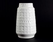 West German Pottery 70s, white Inka ceramic vase no 260 by Scheurich - Modernist, Mid Century