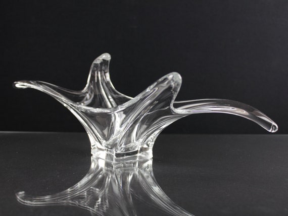 透明なムラーノガラスボウル、クリスタルガラスボウル、70年代の