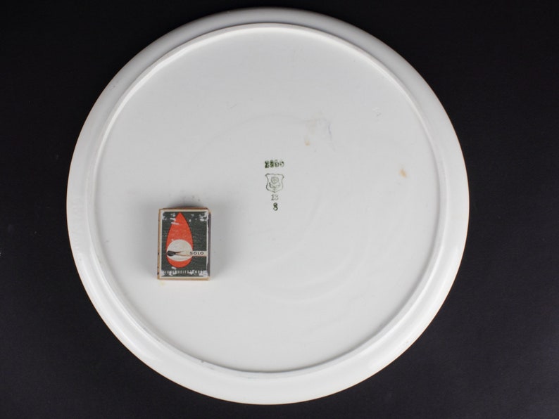 Cake plate Spritzdekor art deco ceramic cake plate with abstract decor German Porcelain from the 30s-50s image 4