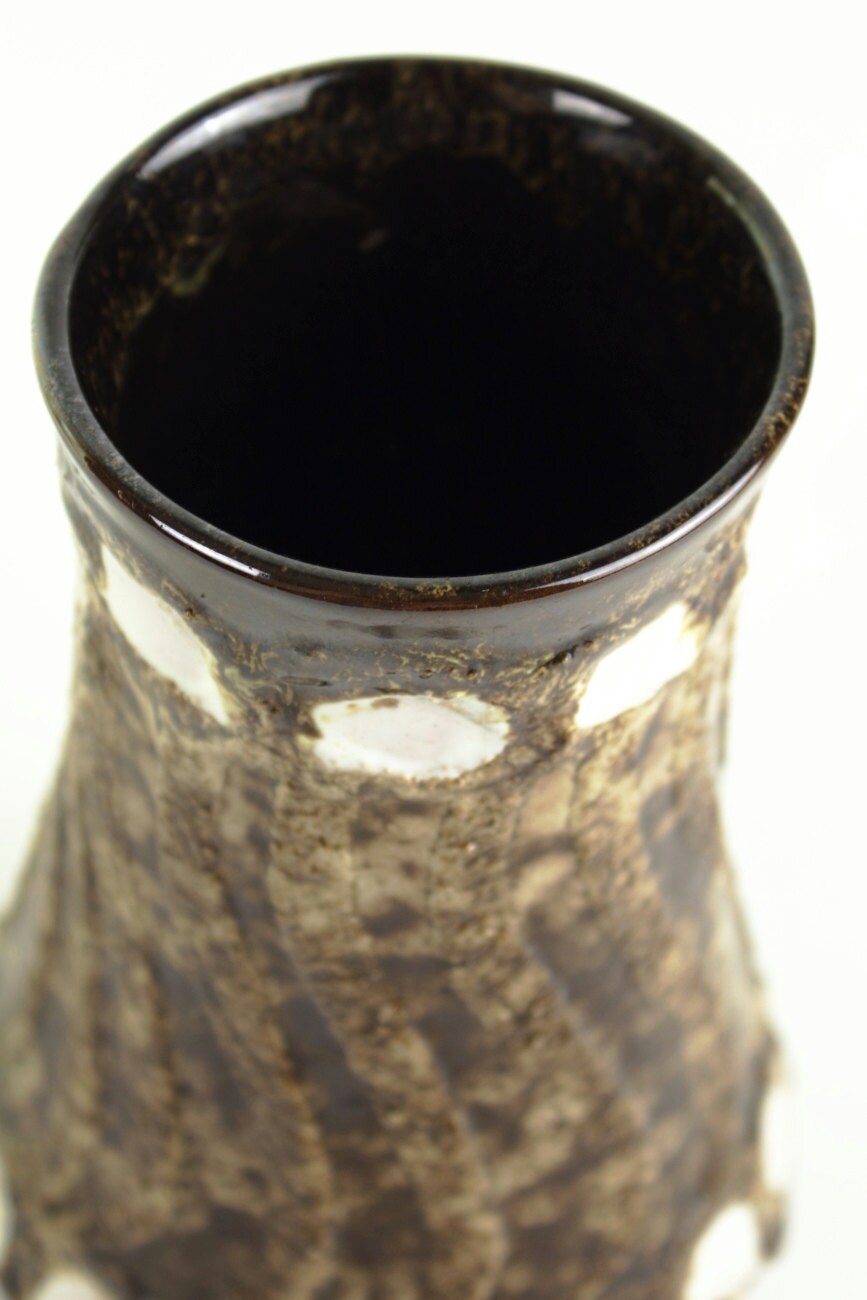 Strehla ヴィンテージ セラミック花瓶、ミッドセンチュリー Fat Lava