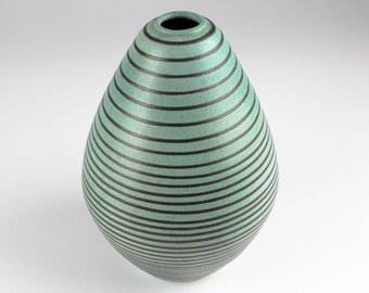 ヴィンテージ セラミック花瓶、ブルー ターコイズ セラミック花瓶