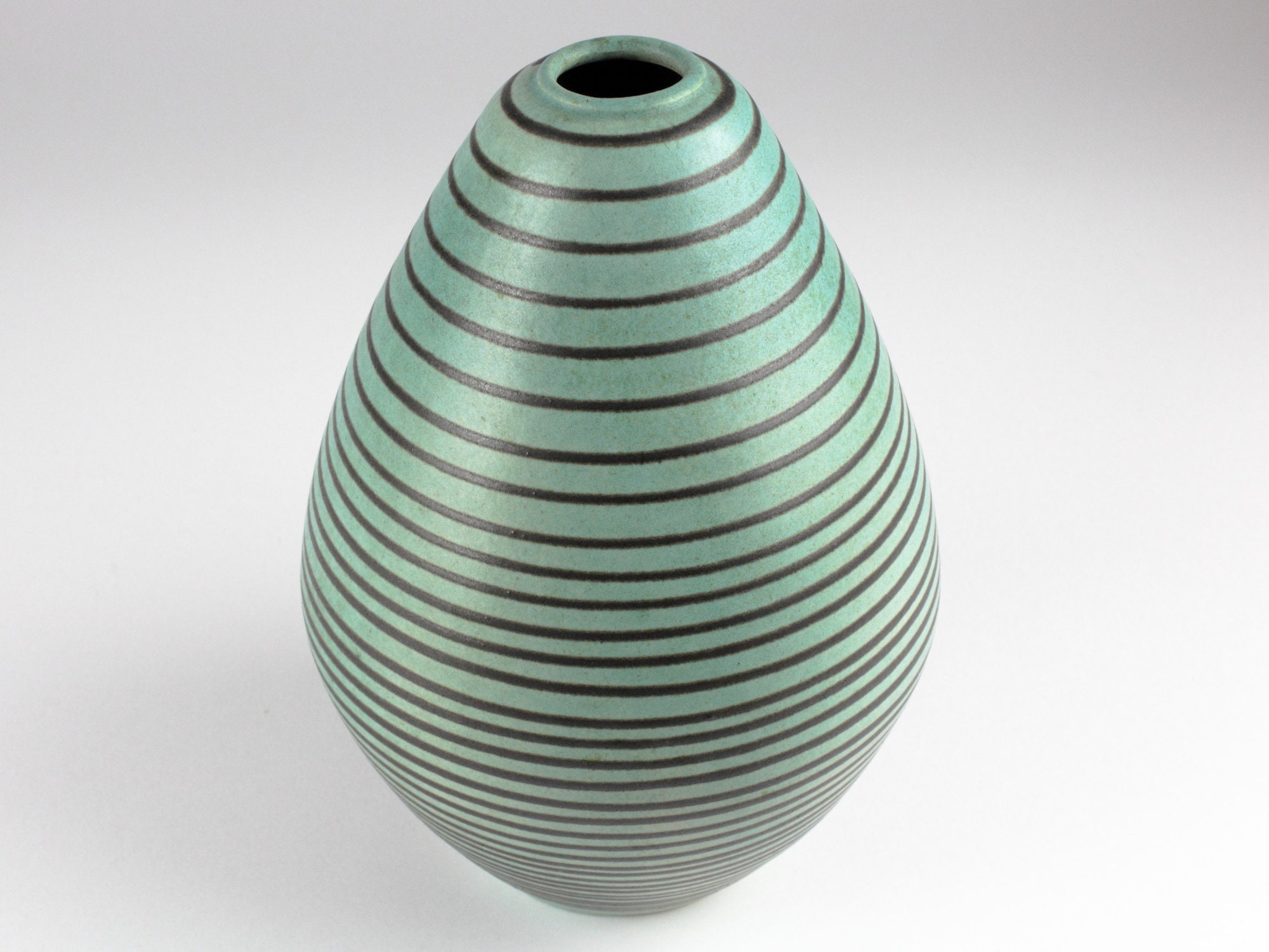 ヴィンテージ セラミック花瓶、ブルー ターコイズ セラミック花瓶