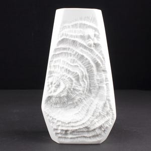 AK Kaiser White Bisque Porcelain Vase, West German Porcelain from mid century, 60s, mcm white porcellain