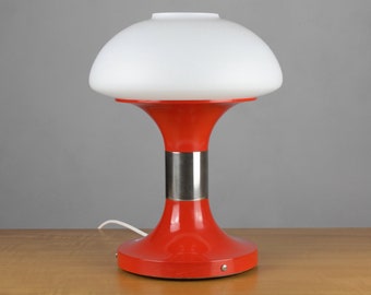 70s red/orange table lamp by Leuchtenbau Leipzig, vintage desk lamp, mcm table lamp, east Germany, mid century