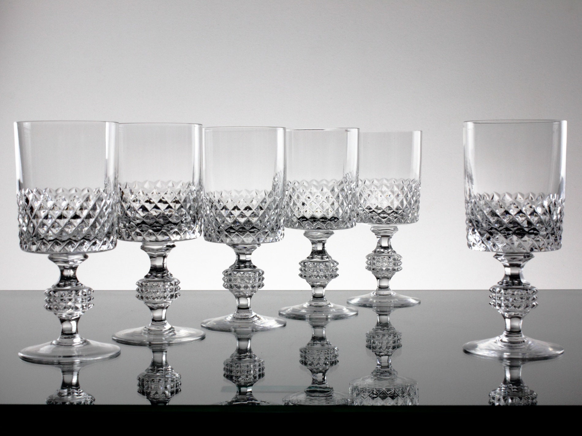 Set of 6 Wine Glasses evita by Spiegelau Hand Cut German