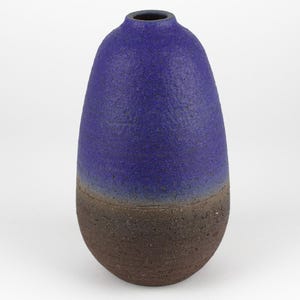 Rudi Stahl studio ceramic vase, blue brown signed studio ceramic, 60s, West German Pottery, mcm studio ceramic