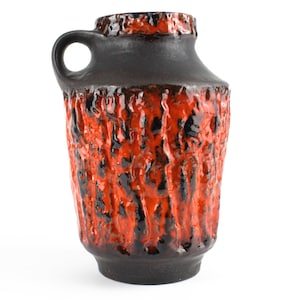 Vase en céramique Carstens, céramique Carstens brun orangé, poterie ouest-allemande, milieu des années 70 - poterie vintage