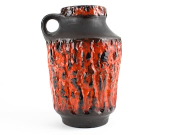 Carstens ceramic vase, orange brown Carstens ceramic, West German Pottery, mid century 70s - vintage pottery