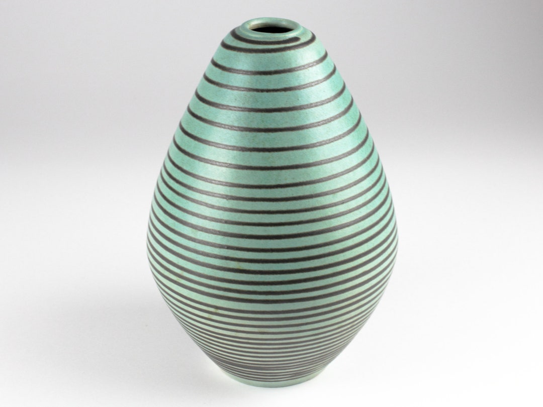 ヴィンテージ セラミック花瓶、ブルー ターコイズ セラミック花瓶