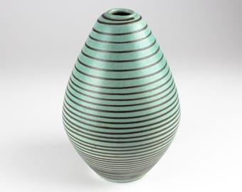 ヴィンテージ セラミック花瓶、ブルー ターコイズ セラミック花瓶