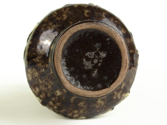 Strehla ヴィンテージ セラミック花瓶、ミッドセンチュリー Fat Lava