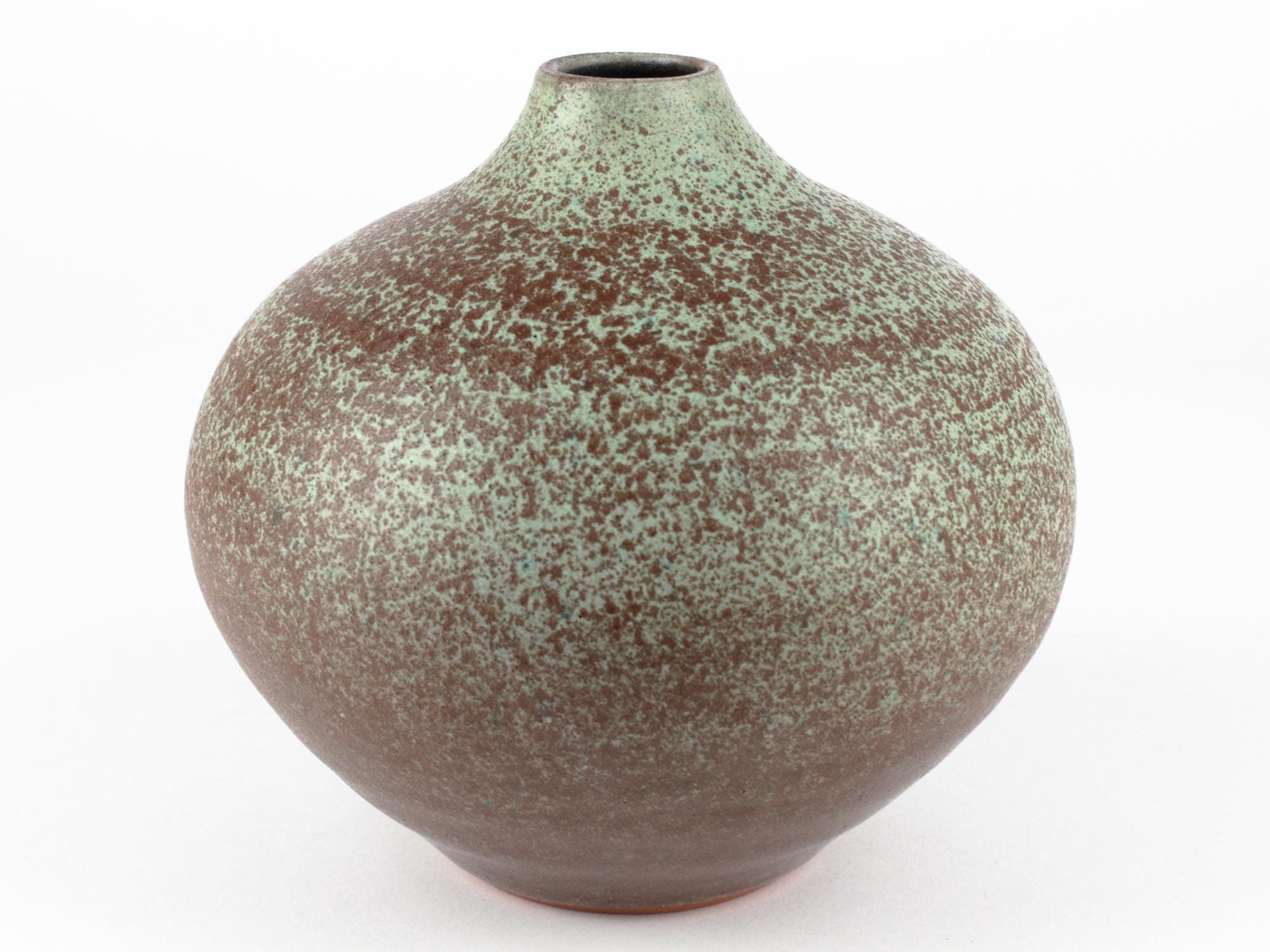 新品！萬古焼 陶器 花瓶 ブラウン グリーン 新品 萬古焼 陶器 花瓶 ブラウン グリーン