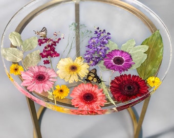 Flower Resin Table Etsy