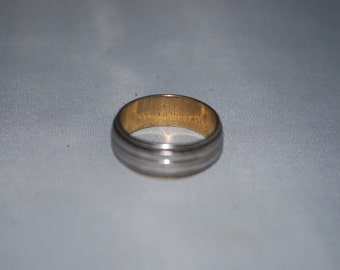 sterling silver and gold ring size 7.75