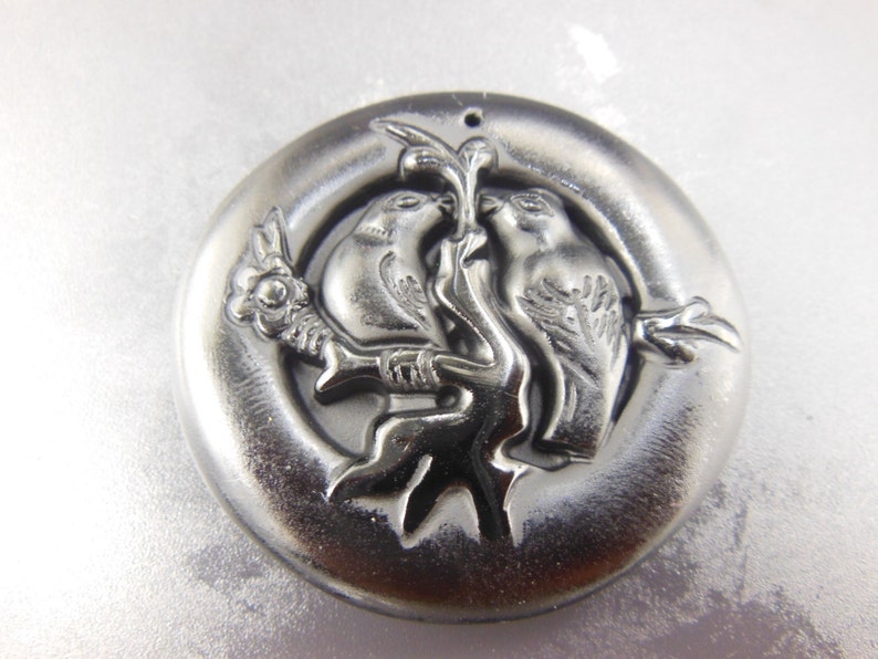 AAA natural black obsidian hand-carved round double Magpie of luck amulet pendants Free Shipping