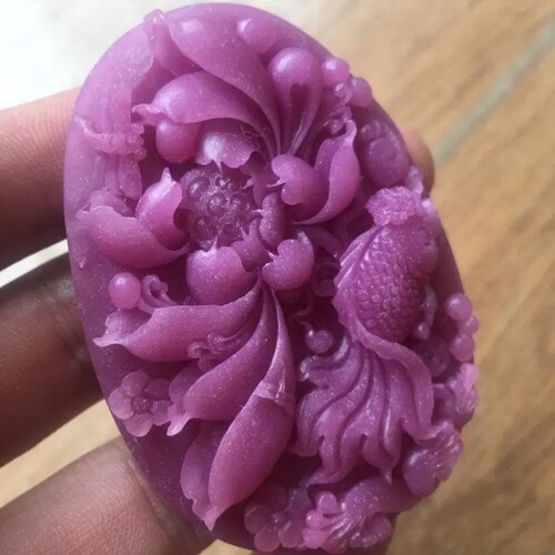Free Shipping Handcarved Natural AAA Pink Jadeite Jade Rose Etsy