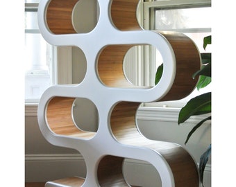 Mid Century bookcase | Modern Room Divider | Mid Century Console Table  | Mid Century Modern Furniture | Interior Design Bookshelf and Table