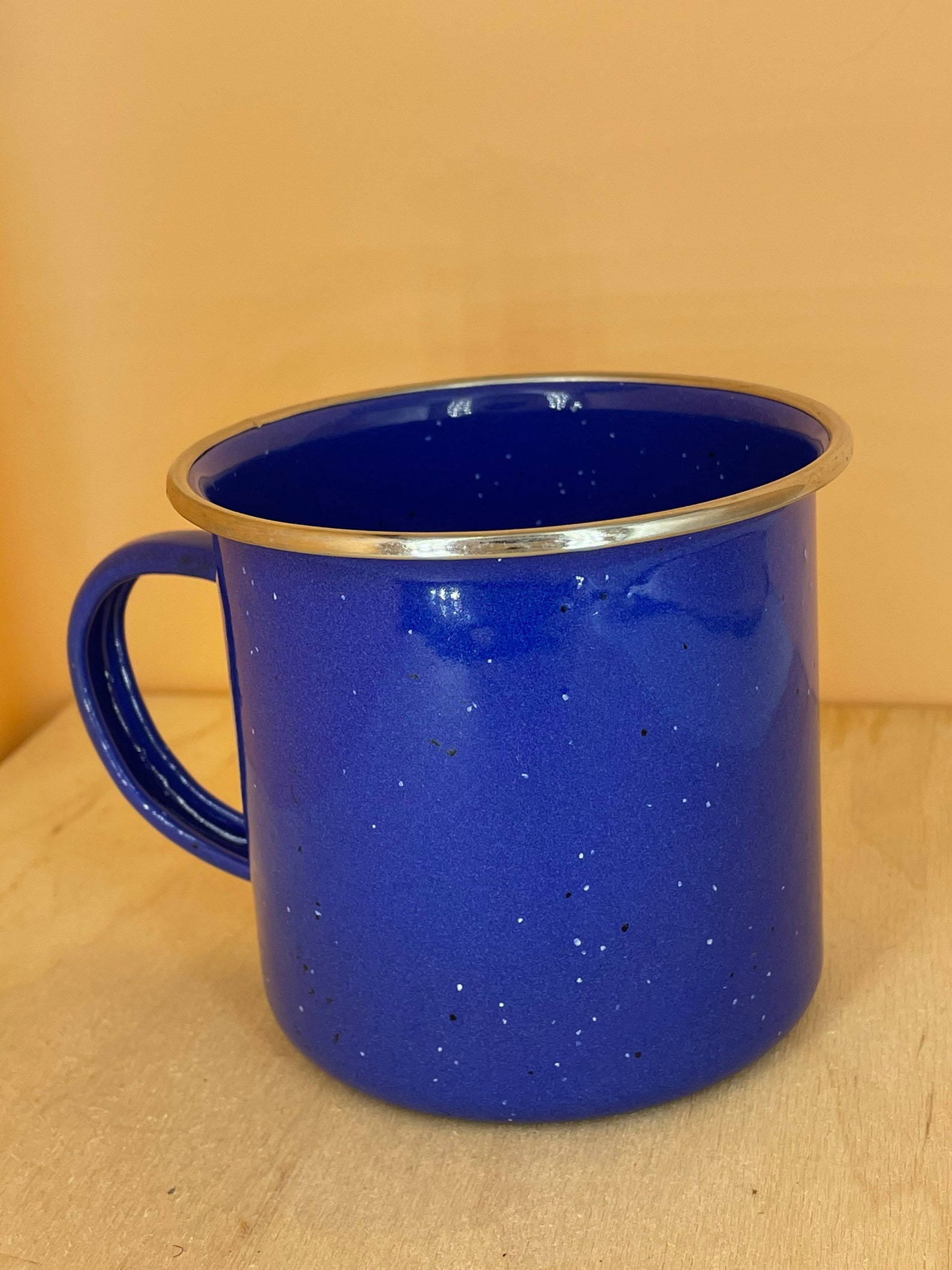 Camp Backpackers Blue Enamel Cup Mug Etsy