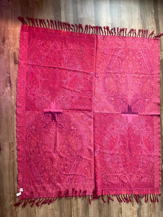 World Market Cotton Woven Red Pink Tapestry Cloth Etsy