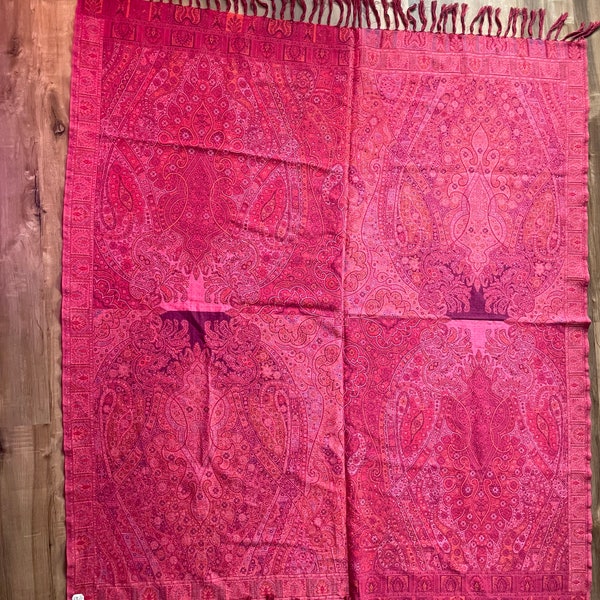 World Market Cotton Woven Red Pink Tapestry Cloth