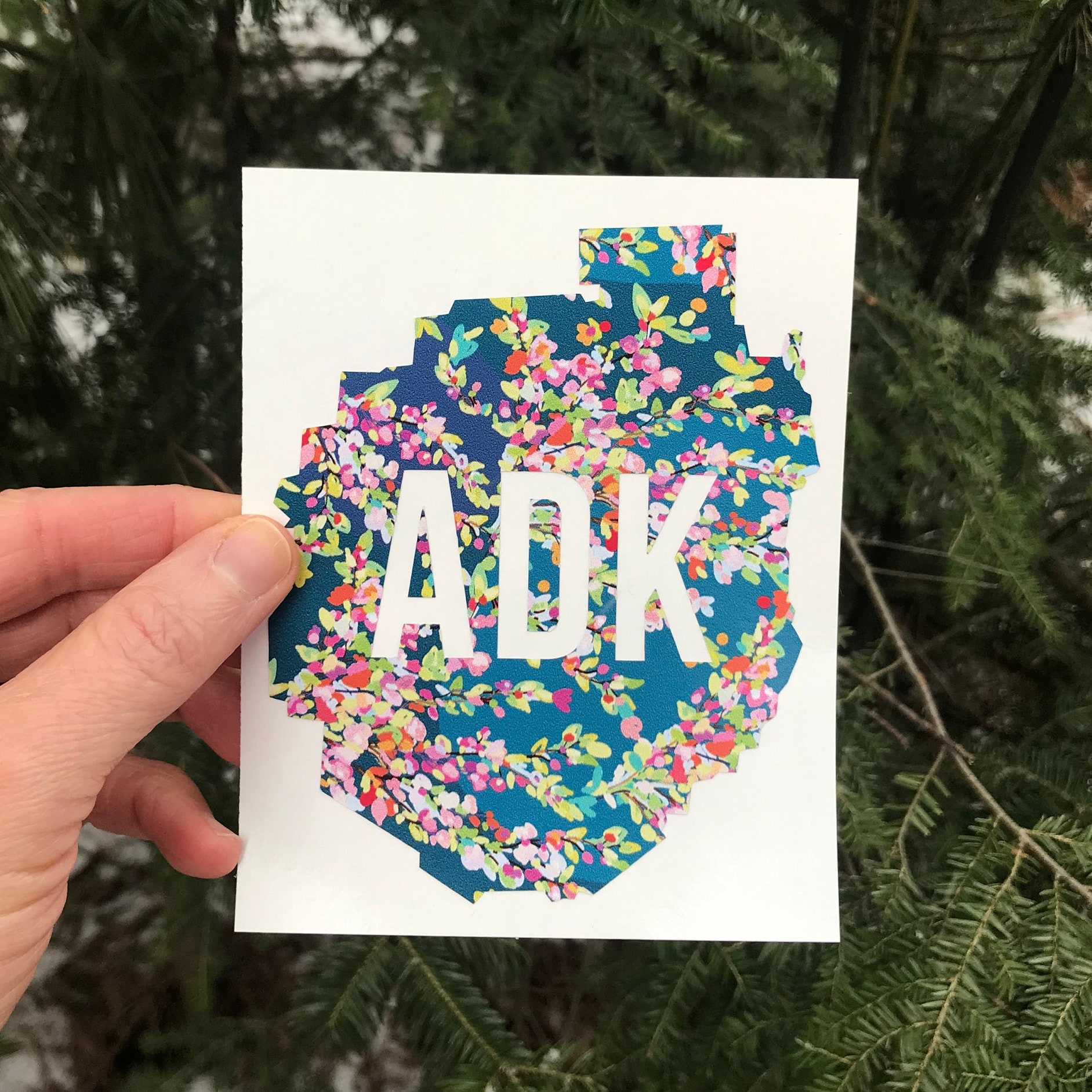 ADK / ADK Silhouette Decal / Hiking Decal / Mountain Decal / Mountain ...