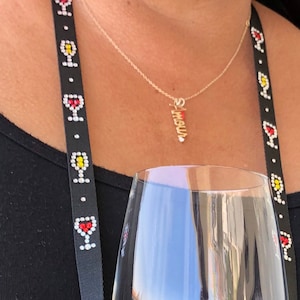 Crystal Wine glasses design Hands Free Wine Glass Necklace Holder