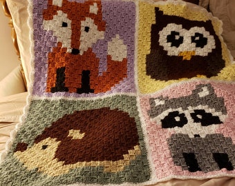 Woodland critters baby afghan