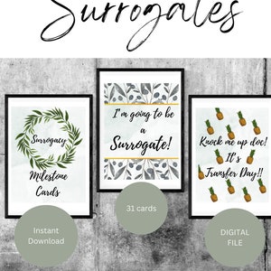 Cartes d'étape de la maternité de substitution | Cartes d'étape de la maternité de substitution pour les mères porteuses | GPA | Cadeau de maternité de substitution | Cadeau de substitution | Parcours de maternité de substitution