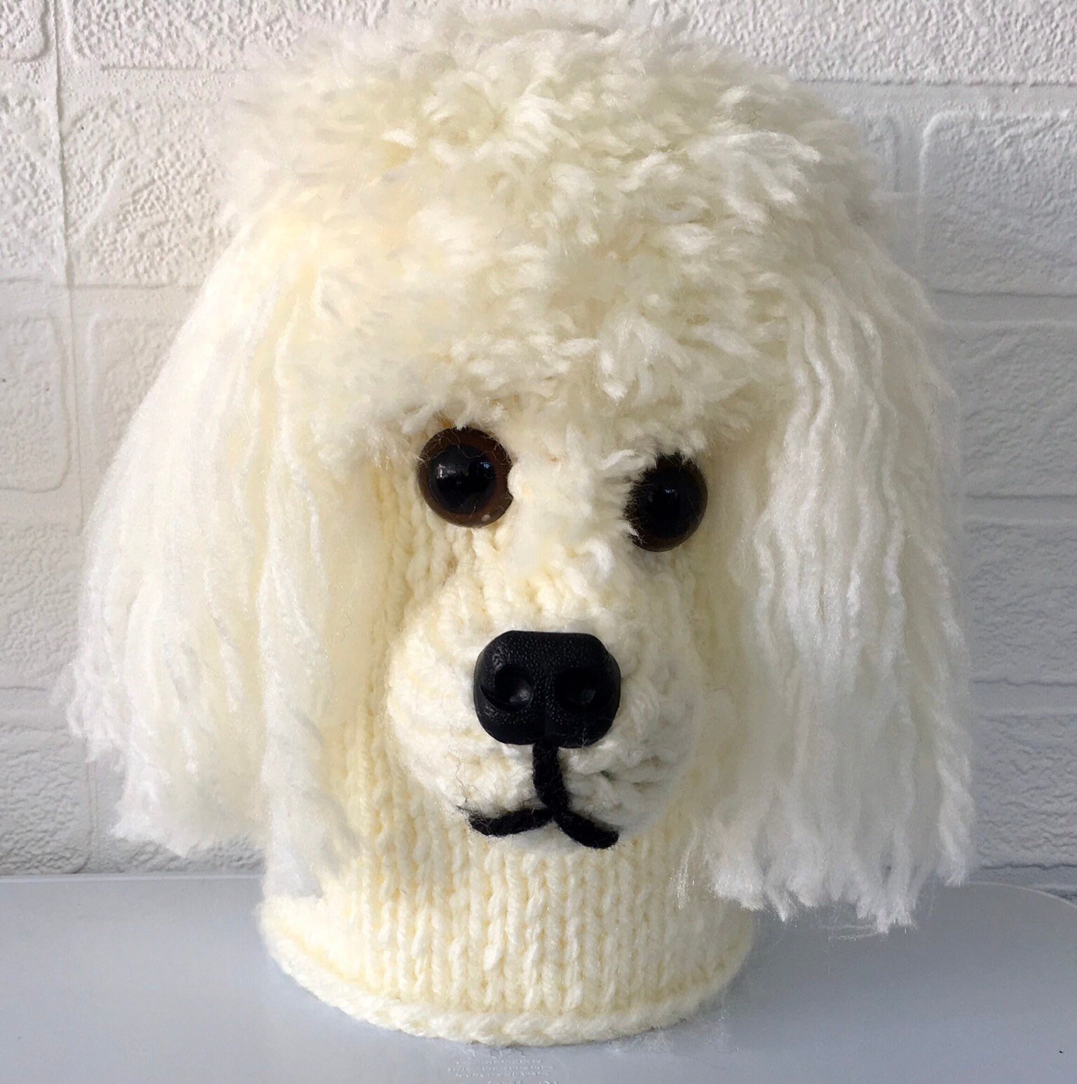 Poodle double toilet roll cover knitting kit. Etsy