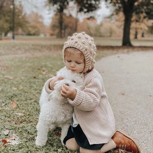 Handmade popcorn bonnet